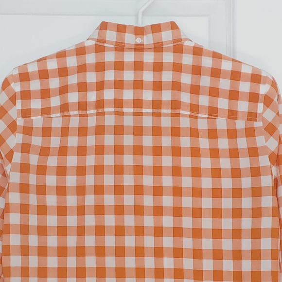J.CREW white burnt orange plaid long sleeve button down shirt - Picture 8 of 10